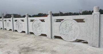 常德芝麻白河道栏杆 石材栏杆