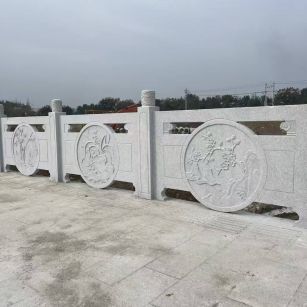 常德芝麻白河道栏杆 石材栏杆