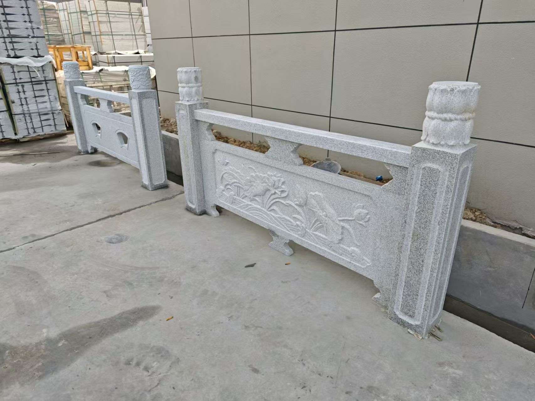 常德芝麻白河道栏杆 石材栏杆