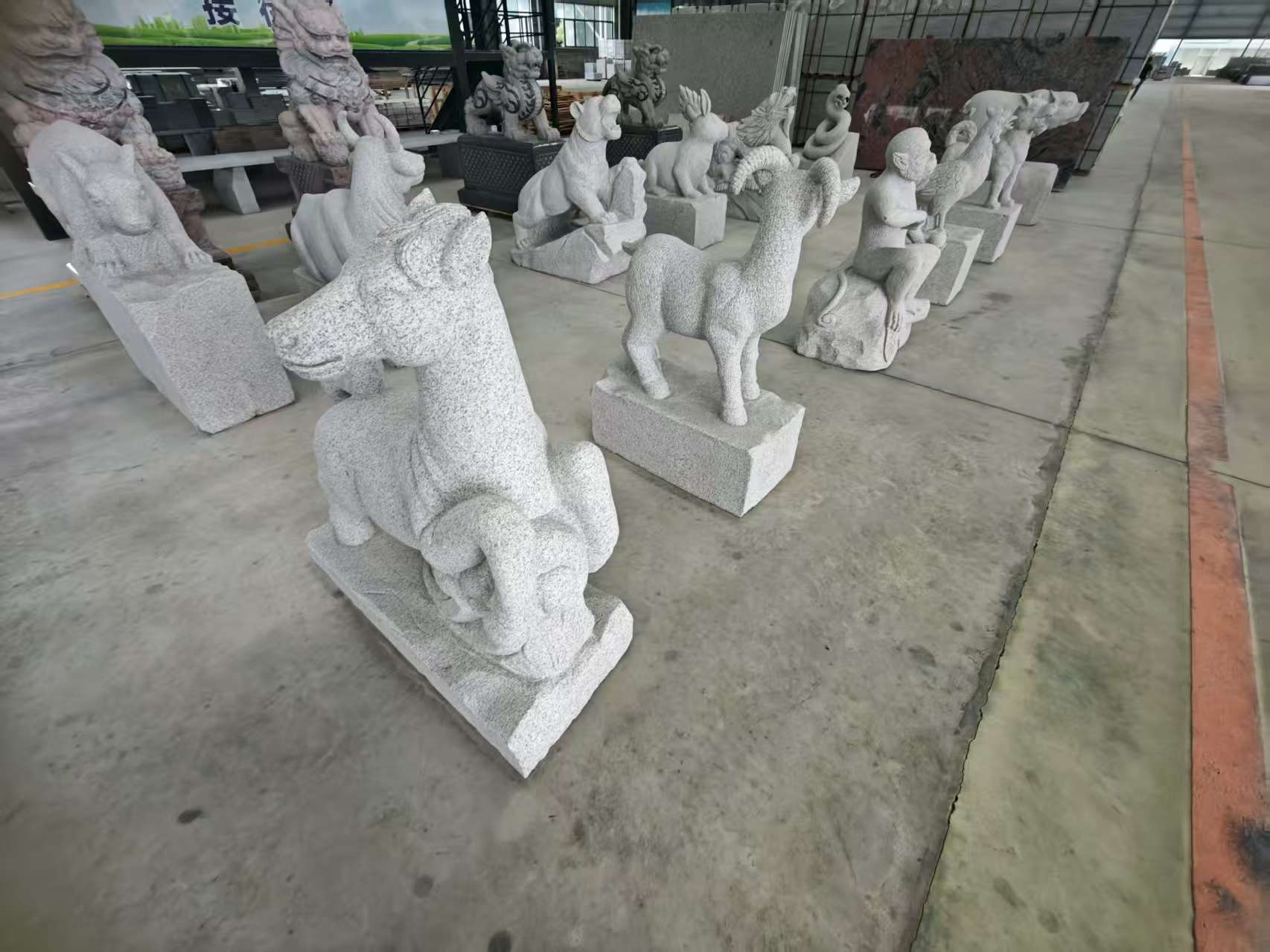 常德芝麻白雕刻 十二生肖 异形雕刻
