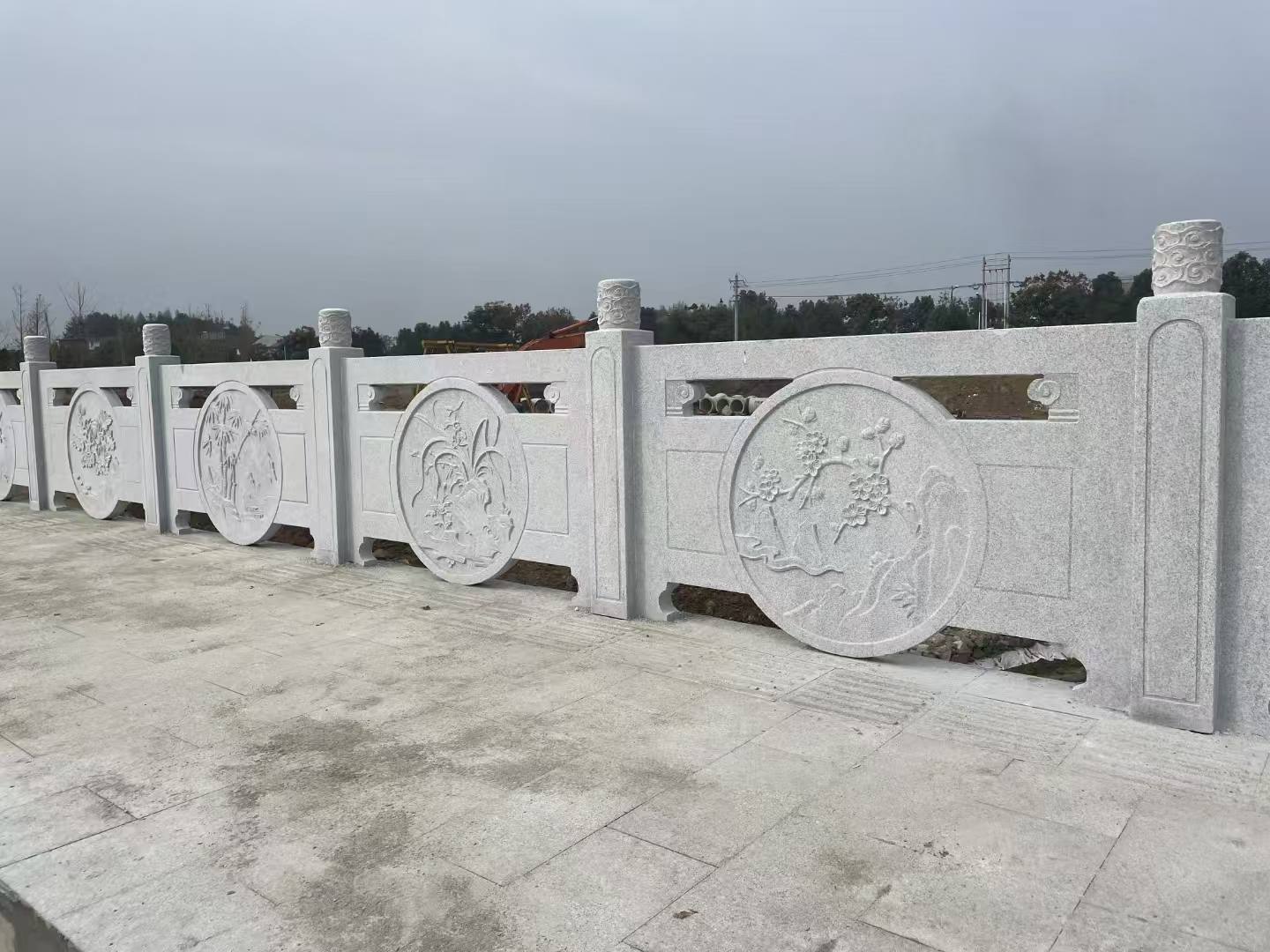 常德芝麻白河道栏杆 石材栏杆